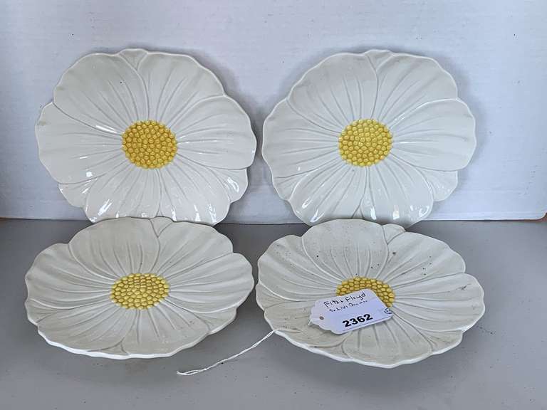 4 VINTAGE FITZ & FLOYD PRIMROSE DESSERT PLATES image