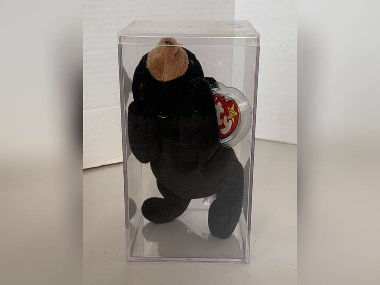 1994 TY BEANIE BABY "BLACKIE" W/ TAG ERROR IN DISPLAY BOX image