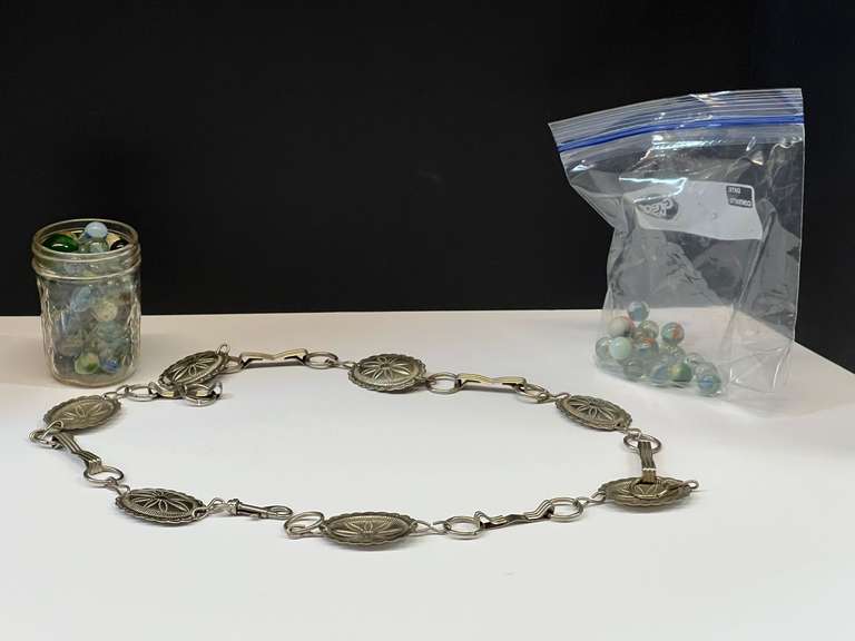 Collectible glass marbles, also includes a Concho belt, see pictures for details. image