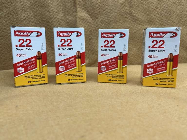 4 BOXES AGUILA 22 LR SUPER EXTRA CPRN - 200 RDS TOTAL image