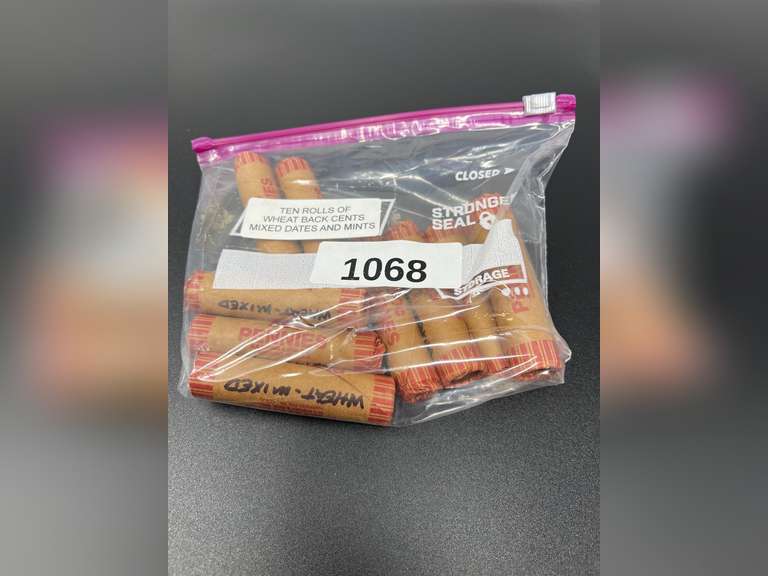 10 rolls of wheat back pennies, mixed dates and mints, see pictures for details. image