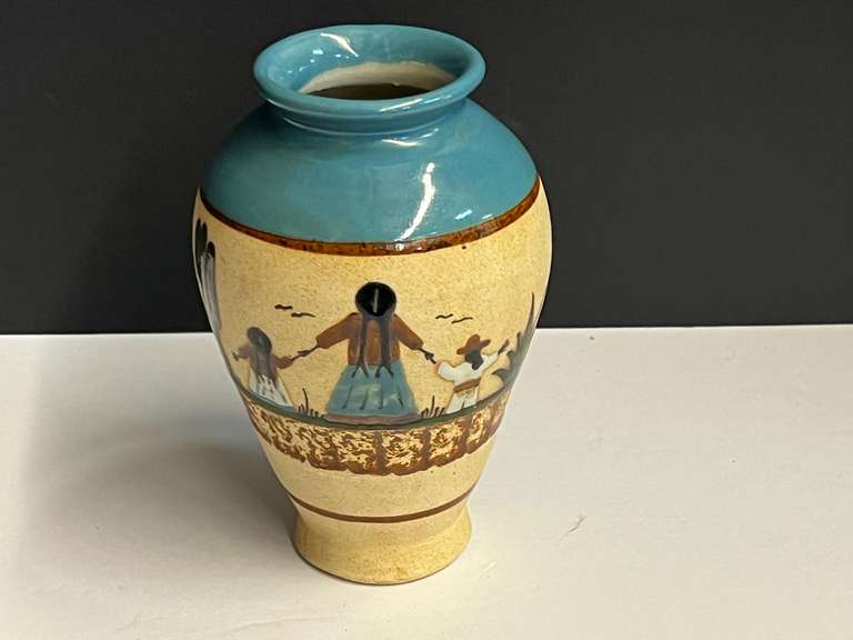 Vintage Mexican pottery vase, believed to be Tonala pottery, see pictures for details. image