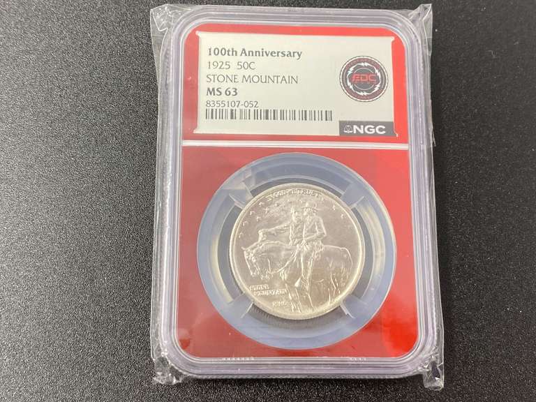 1925 Stone Mountain commemorative half dollar, 100th anniversary, graded, see pictures for details. image