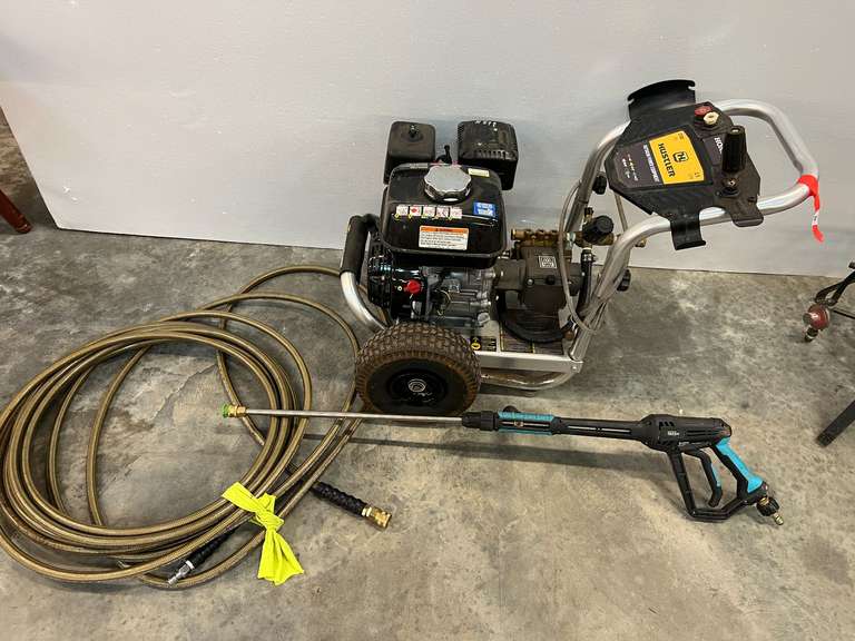 Honda Hustler pressure washer, comes with hose, and wand, not locked up, see pictures for details. image