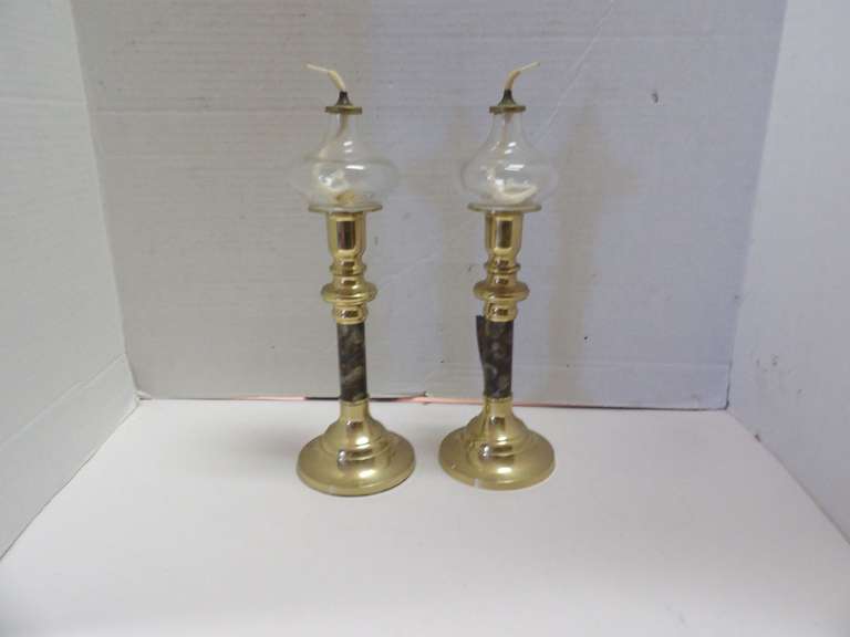 TWO OIL BURNING LAMPS image