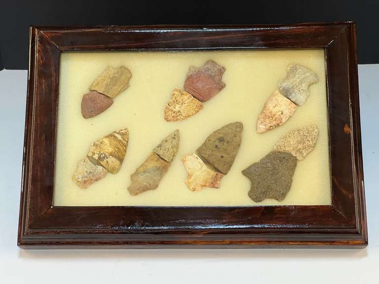 Framed Native American artifacts/arrowheads,  see pictures for details. image