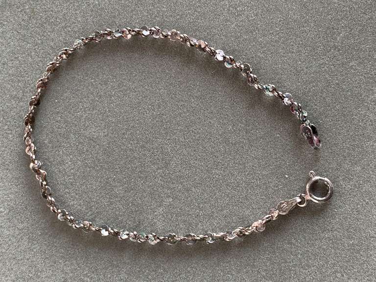 925 STERLING TWISTED CHAIN BRACELET MADE IN ITALY (3.14 GRAMS) - CHECKOUT image