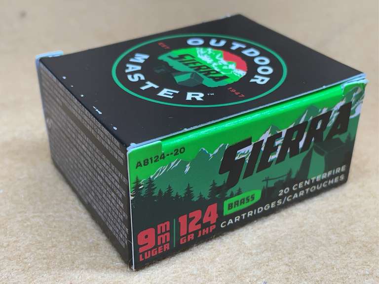 SIERRA OUTDOOR MASTER 9MM JHP - 20 RDS image