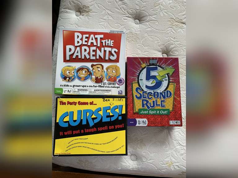 3 GAMES - BEAT THE PARENTS, 5 SECOND RULE & CURSES image
