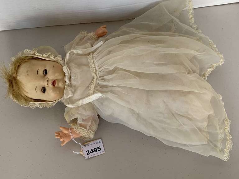 VINTAGE BABY DOLL SOFT BODY, RUBBER HEAD, HAND & LEGS 14" LONG image
