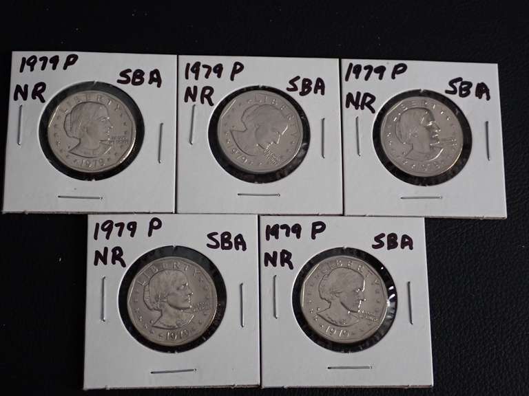 (5) 1979 SUSAN B. ANTHONY DOLLAR COINS image