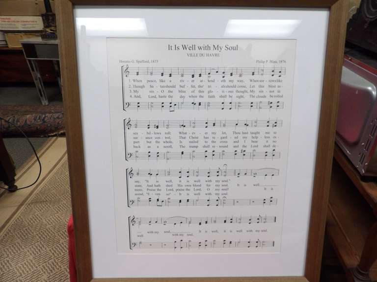 FRAMED SHEET MUSIC TITLED IT IS WELL WITH MY SOUL image