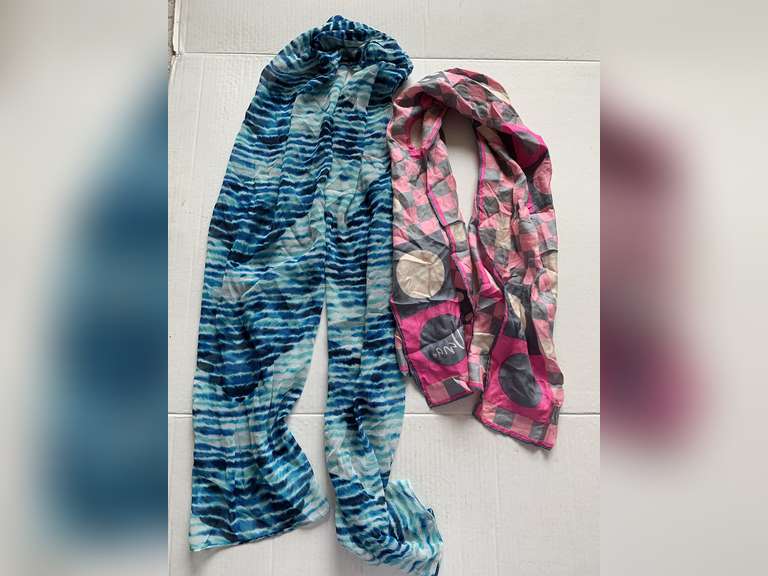 TURQUOISE MIX/PINK MIX LONG SCARF image