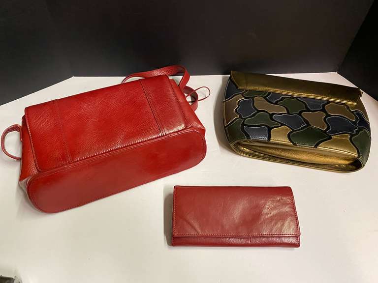 Ladies handbags and clutch, see pictures for details. image