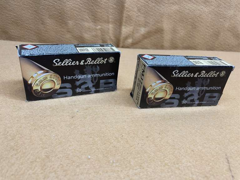 2 BOXES SELLIER & BELLOT 9MM FMJ - 100 RDS TOTAL image