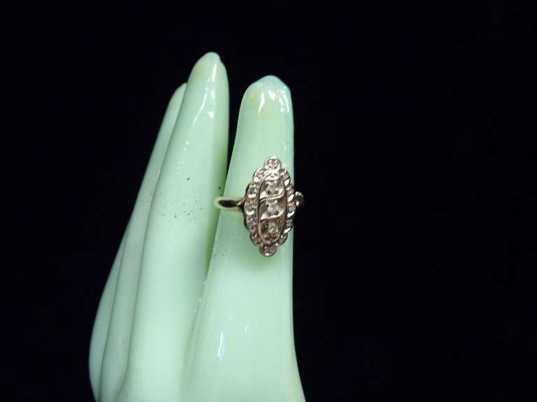 14 KARAT YELLOW GOLD RING SIZE 2 1/2 WEIGHING APPROXIMATELY 3.6 G WITH DIAMONDS image