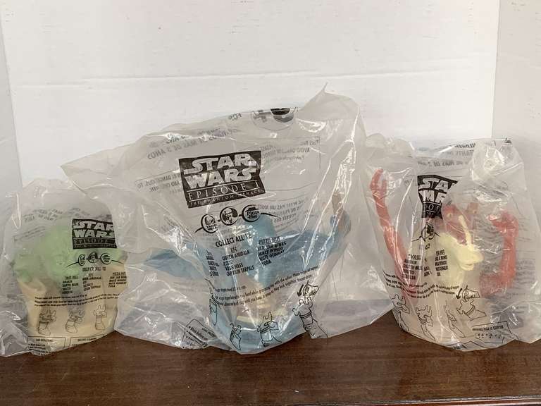 THREE 1999 STAR WARS EPISODE I CUP TOPPERS image