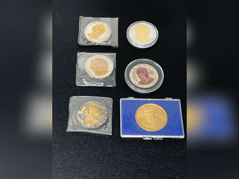 Commemorative presidential anniversary medallions, six pieces, see pictures for details. image