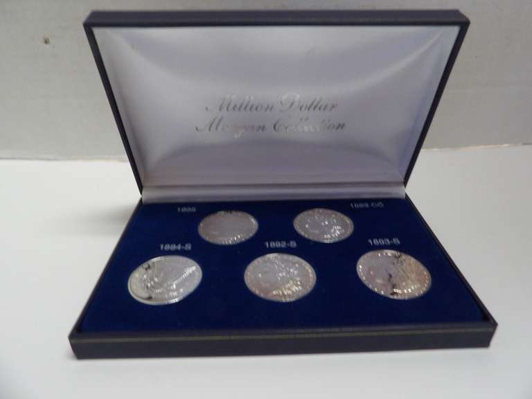 MORGAN MILLION DOLLAR COLLECTION SET A FIVE MORGAN COINS REPLICA image