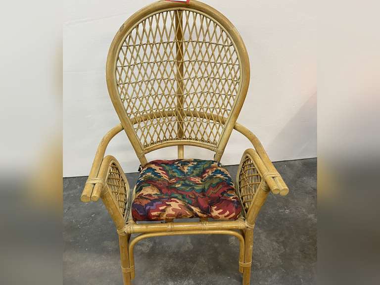 Vintage rattan peacock armchair, see pictures for details. image