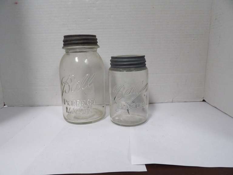 TWO VINTAGE MASON JARS image