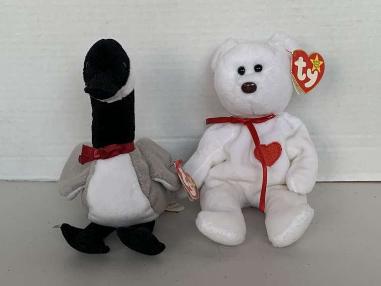 1994 TY BEANIE BABY "VALENTINO & 1998 TY BEANIE BABY "LOOSY" image
