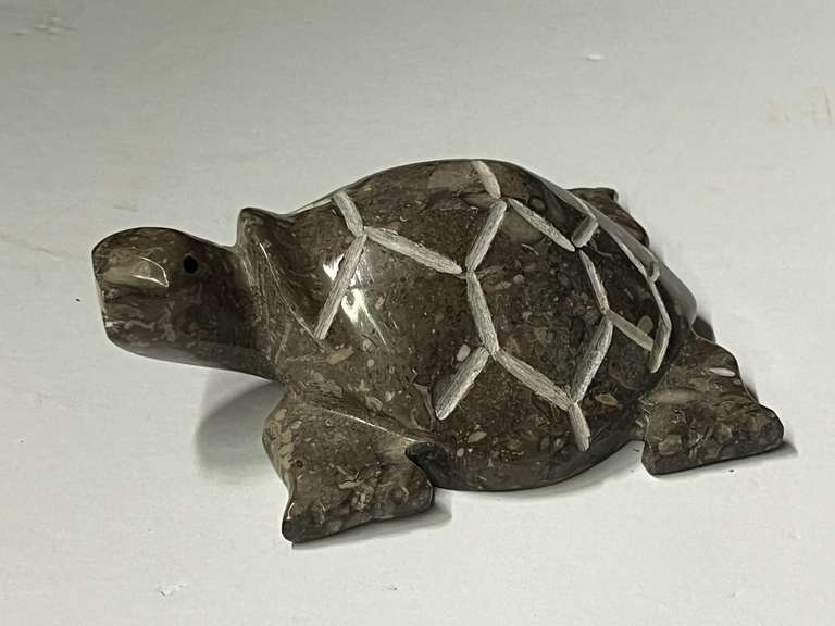 Curved marble turtle, see pictures for details. image