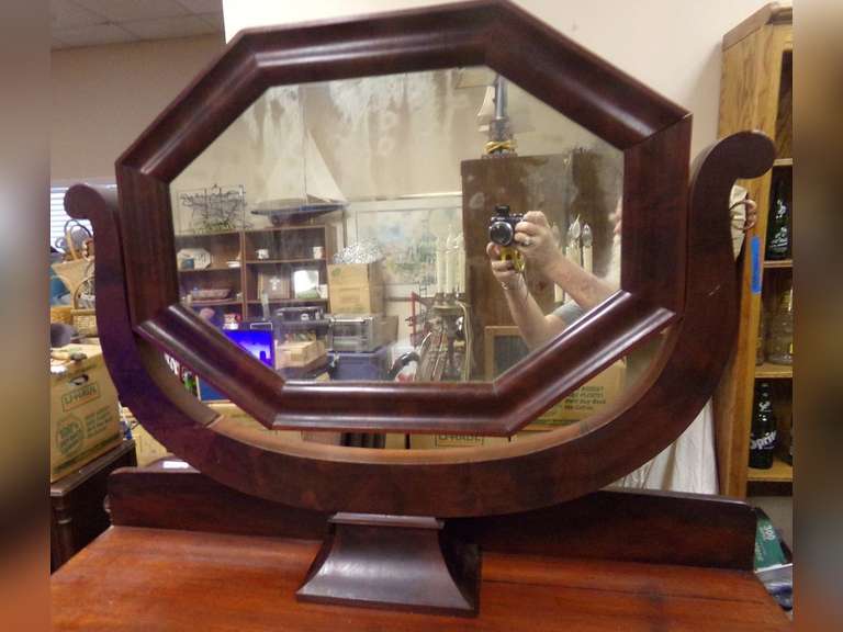 ANTIQUE EMPIRE STYLE OCTAGONAL, VANITY MIRROR image