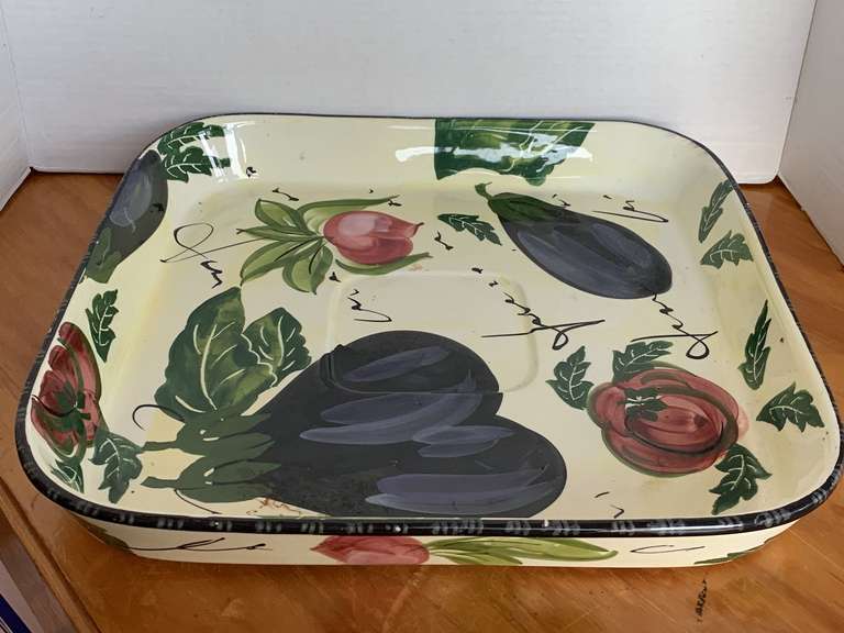 EXTRA LARGE CERAMIC SERVING TRAY MADE IN ITALY 16" SQUARE image