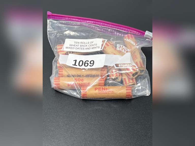 10 rolls of wheat back pennies, mixed dates and mints, see pictures for details. image