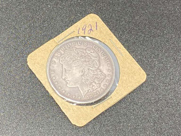 1921 Morgan Silver Dollar, believed to be the last year this coin was minted, see pictures for details. image