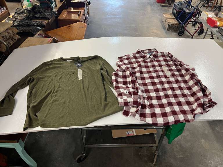 St. John’s Bay flannel shirt and knit shirt, size 4 XL, still new with the tags, see pictures for details. image