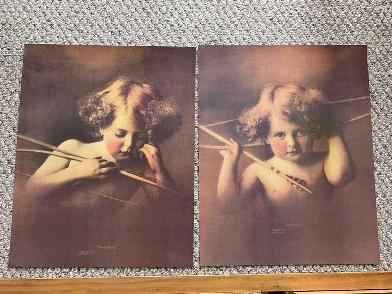 TWO 16X20 READY TO FRAME PRINTS - "CUPID AWAKE" & "CUPID ASLEEP" image