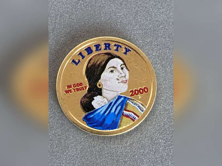 PROOF 2000 COLORIZED SACAGAWEA DOLLAR COIN - CHECKOUT image