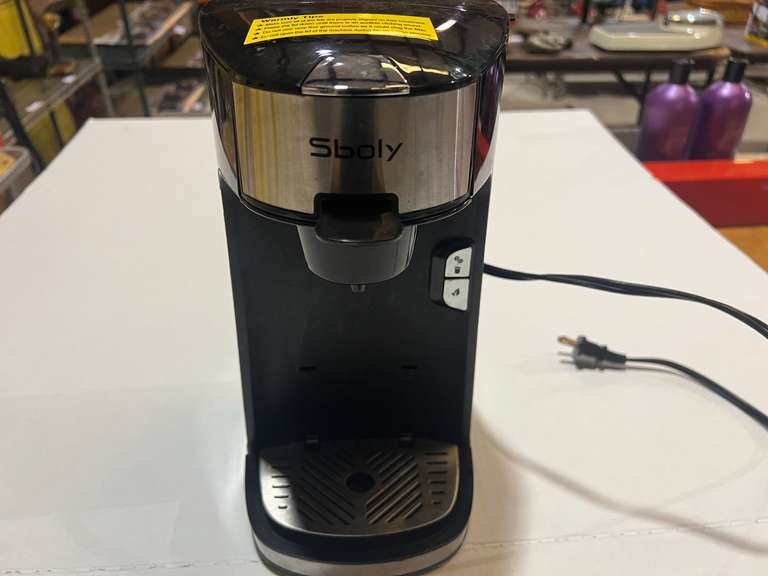 Sboly coffee maker, powers up, see pictures for details. image