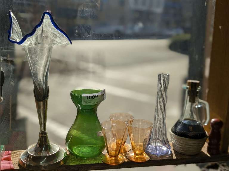 VINTAGE GLASS IN SHELF AREA MARKED 1009 image