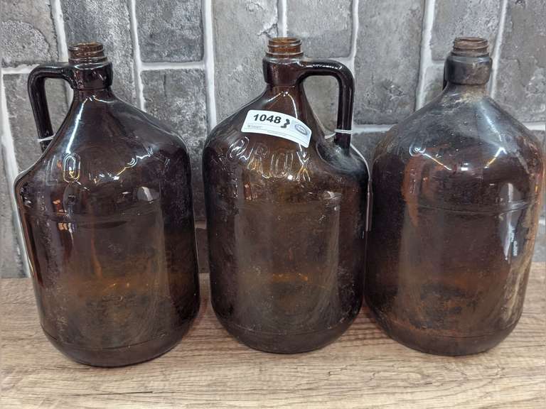 THREE VINTAGE CLOROX BOTTLES, APPROXIMATELY 1 GALLON EACH image