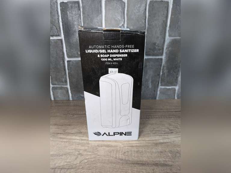 ALPINE COMMERCIAL GRADE AUTOMATIC HANDS-FREE LIQUID/GEL HAND SANITIZER AND SOAP DISPENSER IN ORIGINAL BOX image