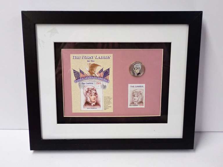 Framed "The First Ladies of the United States of America" Stamp and Coin Collection image