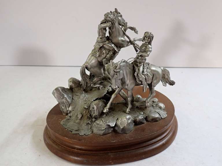 CHILMARK Cochise Indian Horse Pewter Sculpture 1990 Special Registered Edition image