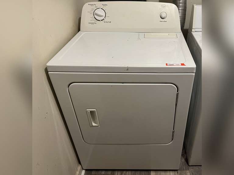 Laundry… Roper electric dryer, does work, see pictures for details. image