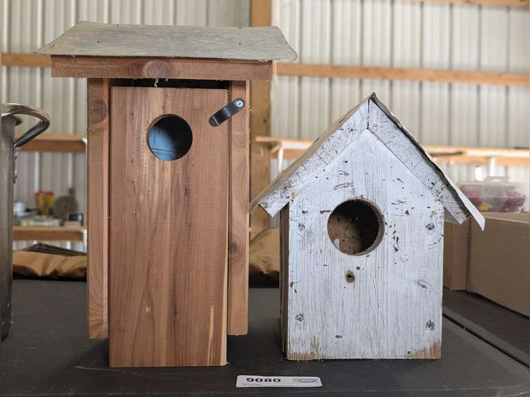 PAIR OF PRIMITIVE BIRDHOUSES image