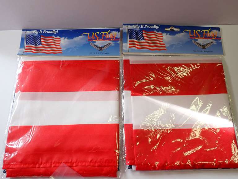 Two US Flags, 3ft x 5ft Polyester image
