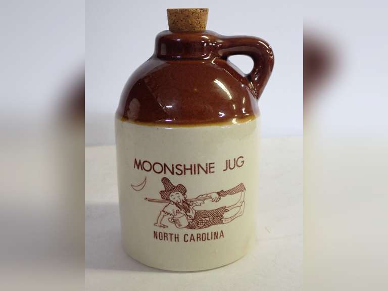 Collectible Moonshine Jug - North Carolina Pottery with Cork Stopper image