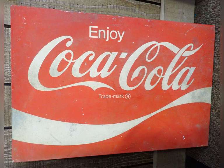 Large "Enjoy Coca-Cola" Metal Sign image