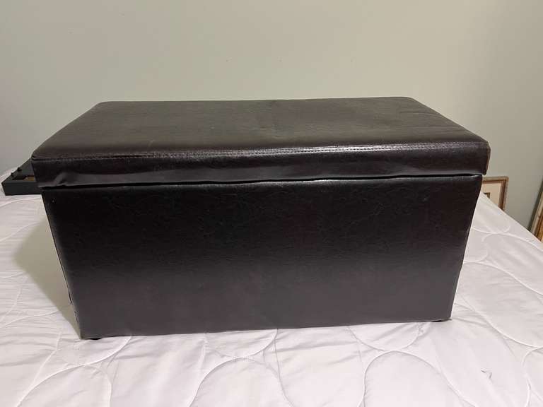 BR1…Leather look storage bench, see pictures for details. image