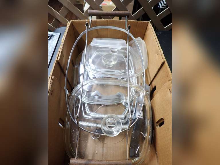 Box Lot of CorningWare Handles, Lids & Casserole Stands image
