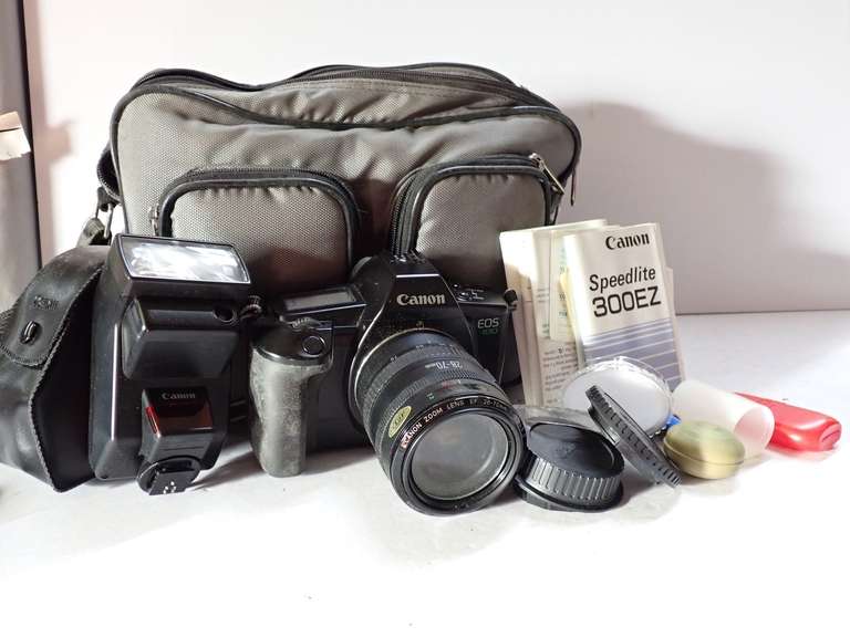 Canon EOS 630 35mm Film Camera with Zoom Lens, Flash, and Accessories image