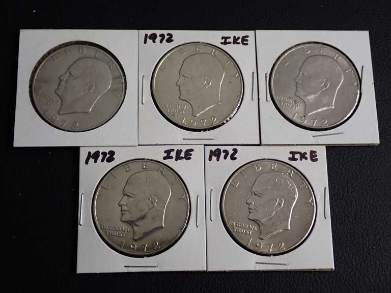 (5) 1972 IKE DOLLAR COINS image