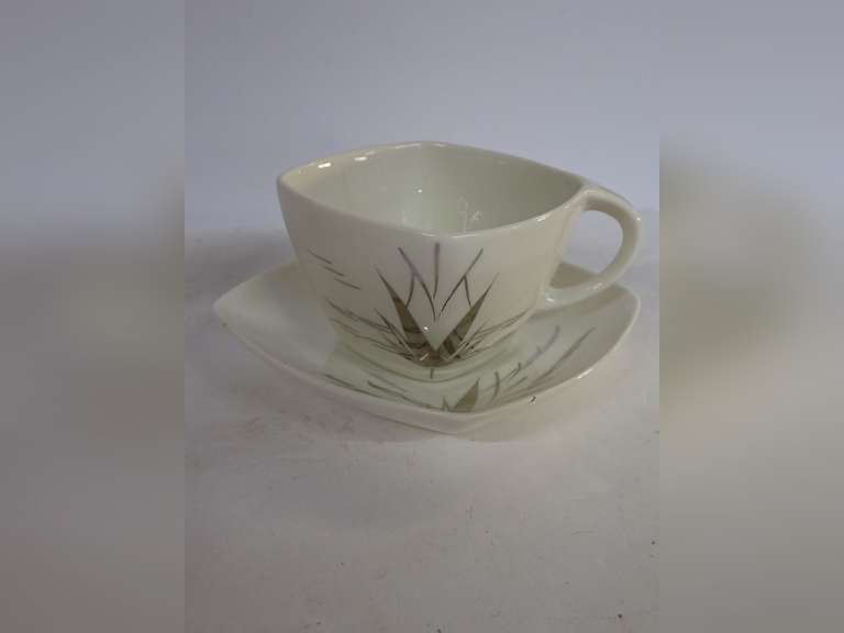 Crestwood Fine China Cup and Saucer Set with Abstract Design image
